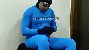 i got injected in my zentai suit during medical fetish play with hood and mask