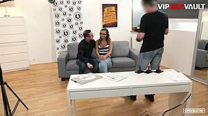 Czech slut naomi bennet gets pussy pounded on couch during casting