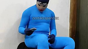i got injected in my zentai suit during medical fetish play with hood and mask