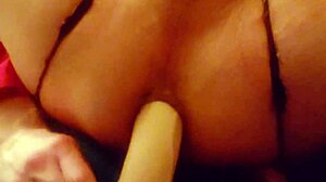 Watch this tranny jamming her beaver with anal toys, gaping hard 😈
