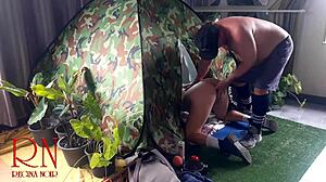 Stranger pounds nudist lady hard in nature camping sex