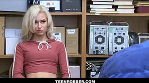 Teenrobber - Petite 18+ Blonde Shoplifter Doesnt Want Cops Called - Kiara Cole