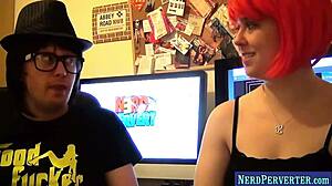 Nerd perverter seduces pornstar