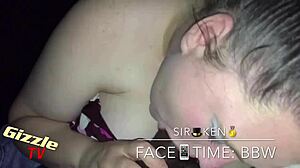 White bbw gives sloppy blowjob to interracial cock!