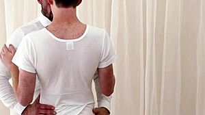 Gay Mormon receives anal fingering