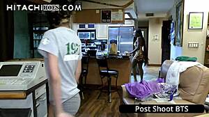 Giggles left home alone by parents masturbates on couch with hitachi magic wand at hitachihoescom