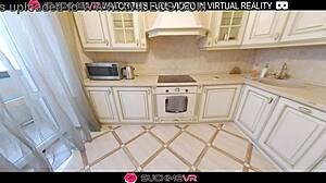 Brunette MAID Elise MOON GETS FUCKED HARD in KITCHEN in VR