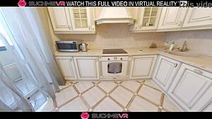 Brunette MAID Elise MOON GETS FUCKED HARD in KITCHEN in VR