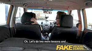 Big Tits Spanish Learner Sucks and Fucks Hard in Fake Driving School Lesson