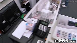 Inked Chick Rides Big Dick for Cash in Pawnshop