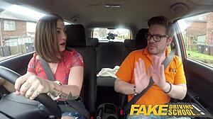 Big Tits Spanish Learner Sucks and Fucks Hard in Fake Driving School Lesson