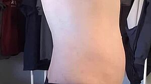 gay boy tries on new underwear seductively