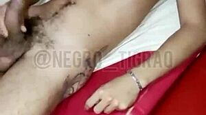 A young twink approaches a bear for an intense blowjob in this gay orgy scene