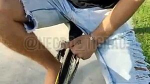 A young twink approaches a bear for an intense blowjob in this gay orgy scene