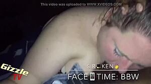 White bbw gives sloppy blowjob to interracial cock!