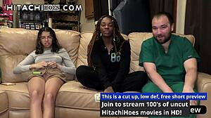 Giggles left home alone by parents masturbates on couch with hitachi magic wand at hitachihoescom