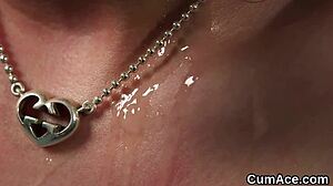 Hot Honey Swallows Jizz Facial