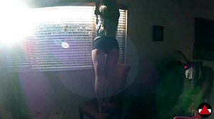 Hot blonde wants cum on her ass