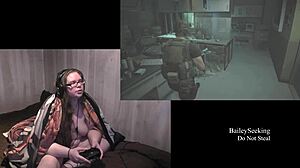 Naked Brunette Plays Resident Evil 3 Part 7