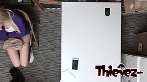 Blonde teen rides big cock in cowgirl doggystyle bent over.