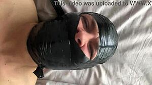 Touchedfetish - bdsm slave is tape gagged - loud moaning orgasm - homemade amateure bondage - submissive wife gets a facefuck