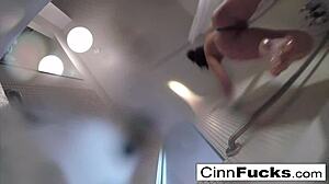 Christiana Cinn glitters shower and bathtub