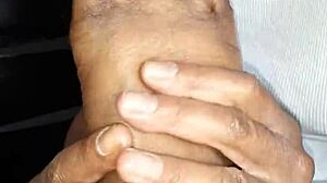 i lotion my wife's feet for a footjob fetish session. it's so relaxing, but i make errors like forgetting the towel sometimes