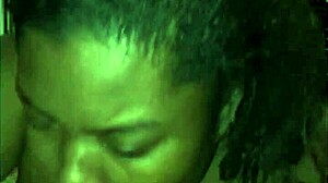 Ebony Teen Savagely Blows White Guy, Swallows Sloppy Cum