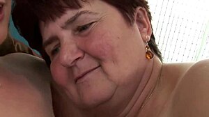 Granny Enjoys Intimate Moments in Various Places