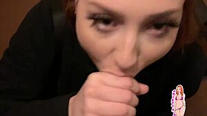 redhead with big ass almost caught fucking in stairwell