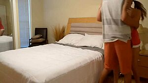 I caught my step sister playing with her pussy in panties