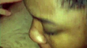 Ebony Teen Savagely Blows White Guy, Swallows Sloppy Cum