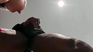 The classy filth MILF gets her face covered in cum from a big cock