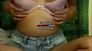 asian teen amateur rips clothes during striptease and masturbates to orgasm on cam