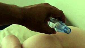 In the bedroom, a teen 18+ enjoys interracial blowjob and fucking.