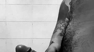 Ebony amateur masturbates thinking of neighbor's big cock