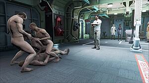 Fallout 4 Pre-War Group Scene In Cartoon Style