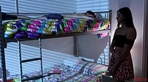 Stepsister wakes me up for sex blowjob