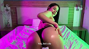 Horny Brunette Banged Hard by Monster Cock in Neon Lights