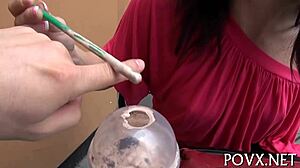 filthy teen 18+ slurping huge cock