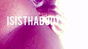 Black babe makes pussy squirt