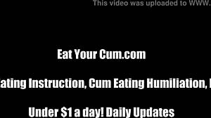 Open wide and shoot your cum down your throat now.