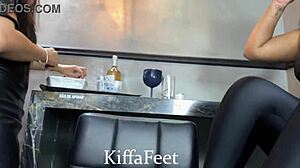 goddess kiffa and vic play footsie at bar 😍