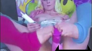 i watch this anime teen play with vibrator using feet on webcam