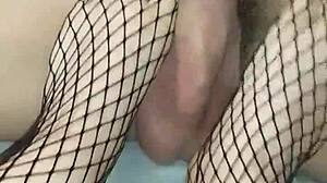 Petite teen masturbates me with feet