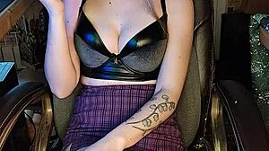 Mature asian whore strips naked and smokes cigarette seductively