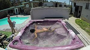 Dayanara's Skinny Body Teases in Hot Tub POV Encounter