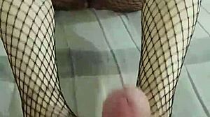 Petite teen masturbates me with feet