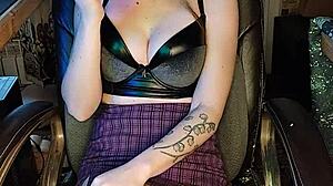 Mature asian whore strips naked and smokes cigarette seductively