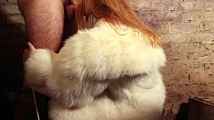 tied up redhead in leather gets rough fucked and creampied 😩